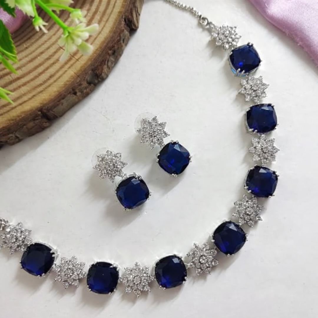 Royal Sapphire Sparkle Necklace Set