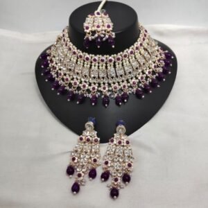 Amethyst Pearl Patwa Choker Set