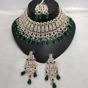 Emerald Pearl Patwa Bridal Choker Set
